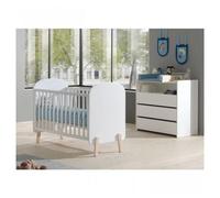 Vipack Kiddy Lit Bb 60x120cm Blanc + Commode + Plan Langer