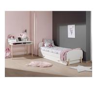 Vipack Kiddy Lit Simple Et Sommier 90x200cm Blanc + Lit Gigogne + Bureau