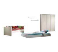 Vipack LARA Lit Capitaine laqué blanc + Lit gigogne + 2 Etagères + Armoire 3 portes Blanc G