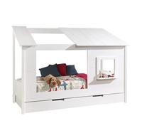 Vipack Lio Lit Cabane 90x200cm + Set De Rideaux Blancs