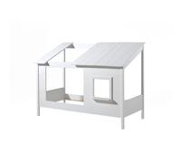 Vipack – Lit cabane Lio 90x200 cm – set de rideaux et lit gigogne