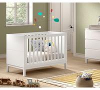 VIPACK - Lit bébé en EVA 60 x 120 cm, avec sommier à lattes réglable, laqué blanc