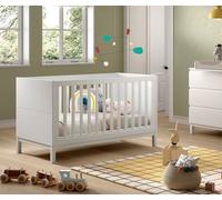 VIPACK - Lit bébé en EVA 70 x 140 cm, transformable en lit junior, avec sommier à lattes, laqué blanc