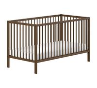 VIPACK - Lit bébé/enfant DINO 70 x 140 cm, sommier à lattes réglable en hauteur, hêtre massif couleur noyer