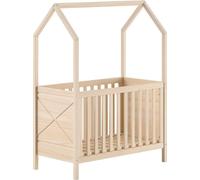 VIPACK - Lit bébé SCOTT 60 x 120 cm, à 3 positions, en pin massif, couleur Milky Pine