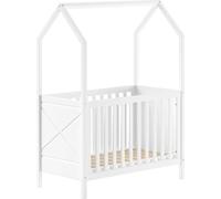 VIPACK - Lit bébé SCOTT 60 x 120 cm, à 3 positions, en pin massif, laqué blanc