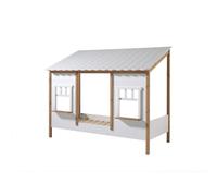 Vipack Lit cabane Housebed IV Toiture blanche 90x200 cm Sans sommier + lit gigogne