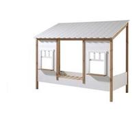 Vipack Lit cabane Housebed IV Toiture blanche 90x200 cm Sans sommier + lit gigogne