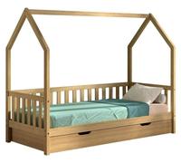 Vipack Cadre de lit Home 90x200 cm avec grille et tiroir – Chêne