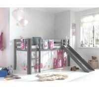 Vipack lit de jeu Pino incl. toboggan avec set textile rideau et 3 sacs "Princes