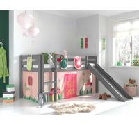 Vipack lit de jeu Pino incl. toboggan avec set textile rideau et 3 sacs "Spring