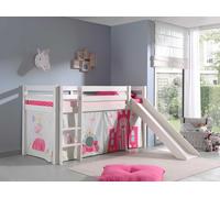 Vipack lit de jeu Pino incl. toboggan, surface de couchage 90x200 cm avec set textile rideau "Princes