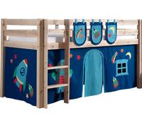 Vipack lit de jeu Pino, surface de couchage 90x200 cm avec set textile rideau et 3 sacs "Astro