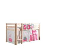 Vipack lit de jeu Pino, surface de couchage 90x200 cm avec set textile rideau et 3 sacs "Princes