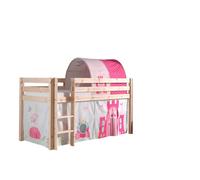 Vipack lit de jeu Pino, surface de couchage 90x200 cm avec set textile rideau et tunnel "Princes