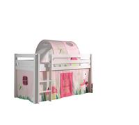 Vipack lit de jeu Pino, surface de couchage 90x200 cm avec set textile rideau et tunnel "Spring