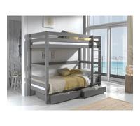 Vipack Lit mezzanine Pino hauteur 180 cm avec 2 tiroirs