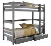 Vipack Lit mezzanine Pino hauteur 180 cm avec 2 tiroirs