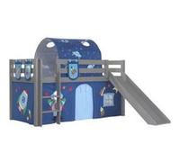 Vipack Lit Enfant Surélevé Avec Toboggan Gris G