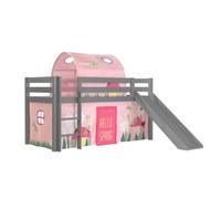 Vipack lit enfant surélevé avec toboggan pino 90x200cm spring