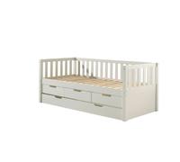 Vipack Lit gigogne Fritz – cadre à barreaux, 3 tiroirs, sommier à lattes 90 x 200 – blanc laqué
