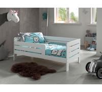 Vipack - Lit junior avec surface de couchage 70 x 140 cm, encadrement avec panneaux horizontaux, finition MDF laqué blanc