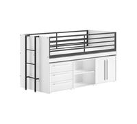 VIPACK Lit mi-haut SAM 90x200 cm - Blanc