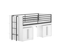 VIPACK Lit mi-haut SAM 90x200 cm - Blanc