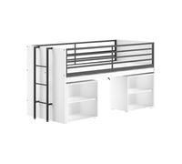 VIPACK Lit Mi-Haut Sam Blanc 90x200 cm