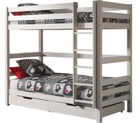 Vipack Lit superposé Pino - Pin massif laqué blanc, Dimensions : 210 cm x 182 cm x 105 cm ; PICOOLLA14