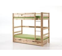 Vipack Lit superposé Pino - Pin massif laqué naturel, Dimensions : 210 cm x 182 cm x 105 cm ; PICOOLLA10