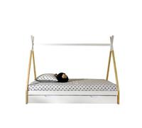 Vipack Lit tipi 90x200 sommier et tiroir Inclus - Blanc