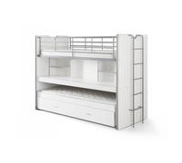 Lit mezzanine Bonny avec bureau et 3 couchages