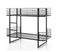Vipack Lit superposé Oscar en métal 90x200 cm Noir