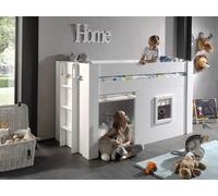 Vipack - Noah lit mi-hauteur 90 x 200 cm surface de couchage incl. set de rideaux, crème-blanc
