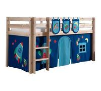 Vipack Lit de jeu Pino – surface de couchage 90x200 cm – rideau et 3 pochettes Astro
