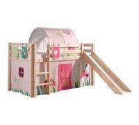 Vipack Lit de jeu Pino - 90x200 cm, toboggan, rideau, tunnel et 3 pochettes Spring