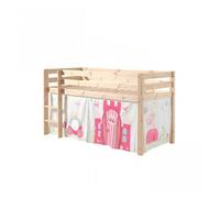 Vipack lit de jeu Pino, surface de couchage 90x200 cm avec set textile rideau "Princes