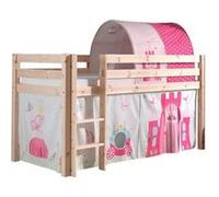 Vipack lit de jeu Pino, surface de couchage 90x200 cm avec set textile rideau et tunnel "Princes
