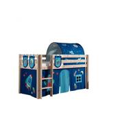 Vipack Pino Lit Compact Pin Massif Naturel + Space Rideau Et Tunnel De Lit + 3 Pochettes