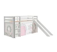 Lit de jeu Pino incl. toboggan avec set textile rideau "Birdy