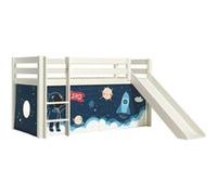 MES Lit surélevé avec toboggan 90x200 cm - Pino