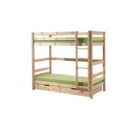 Vipack Lit superposé Pino - Pin massif laqué naturel, Dimensions : 210 cm x 182 cm x 105 cm ; PICOOLLA10