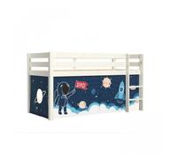 Vipack pino lit sureleve en pin massif 90x200cm avec sommier blanc espace