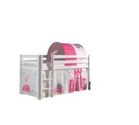 Vipack lit de jeu Pino, surface de couchage 90x200 cm avec set textile rideau et tunnel "Princes