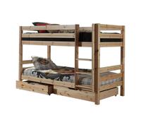 Cette combinaison PINO est composée des éléments suivants : pino lit superposé h140cm nature et un pino 2 tiroirs nature