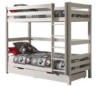 Vipack Lit superposé Pino - Pin massif laqué blanc, Dimensions : 210 cm x 182 cm x 105 cm ; PICOOLLA14