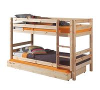Vipack Lit superposé Pino avec tiroir de lit - Pin massif laqué naturel, Dimensions : 210 cm x 140 cm x 105 cm ; PICOSBRB10