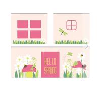 Tente de lit - Vipack - Spring - Beige/Rose - Pour lits mi-hauteur Alex, Sofie, Charlotte, Astrid