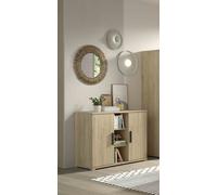 VIPACK - SAM commode avec 2 portes et étagère,Reproduction chêne mélaminé